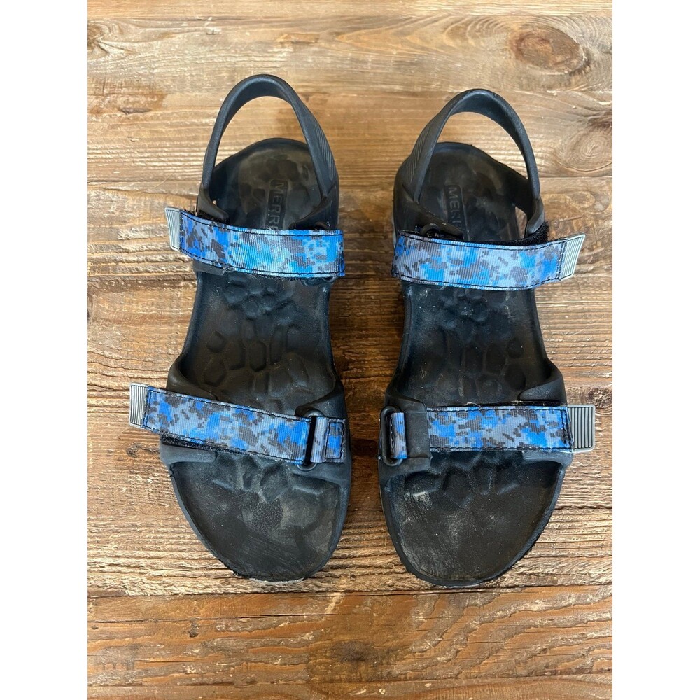 Merrell Boys Size 4 Medium Black & Blue Sport Synthetic Hydro Drift Sandals